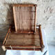Two vintage bamboo trays