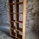 Vintage pine shelf with compartments, room divider, 1950s.