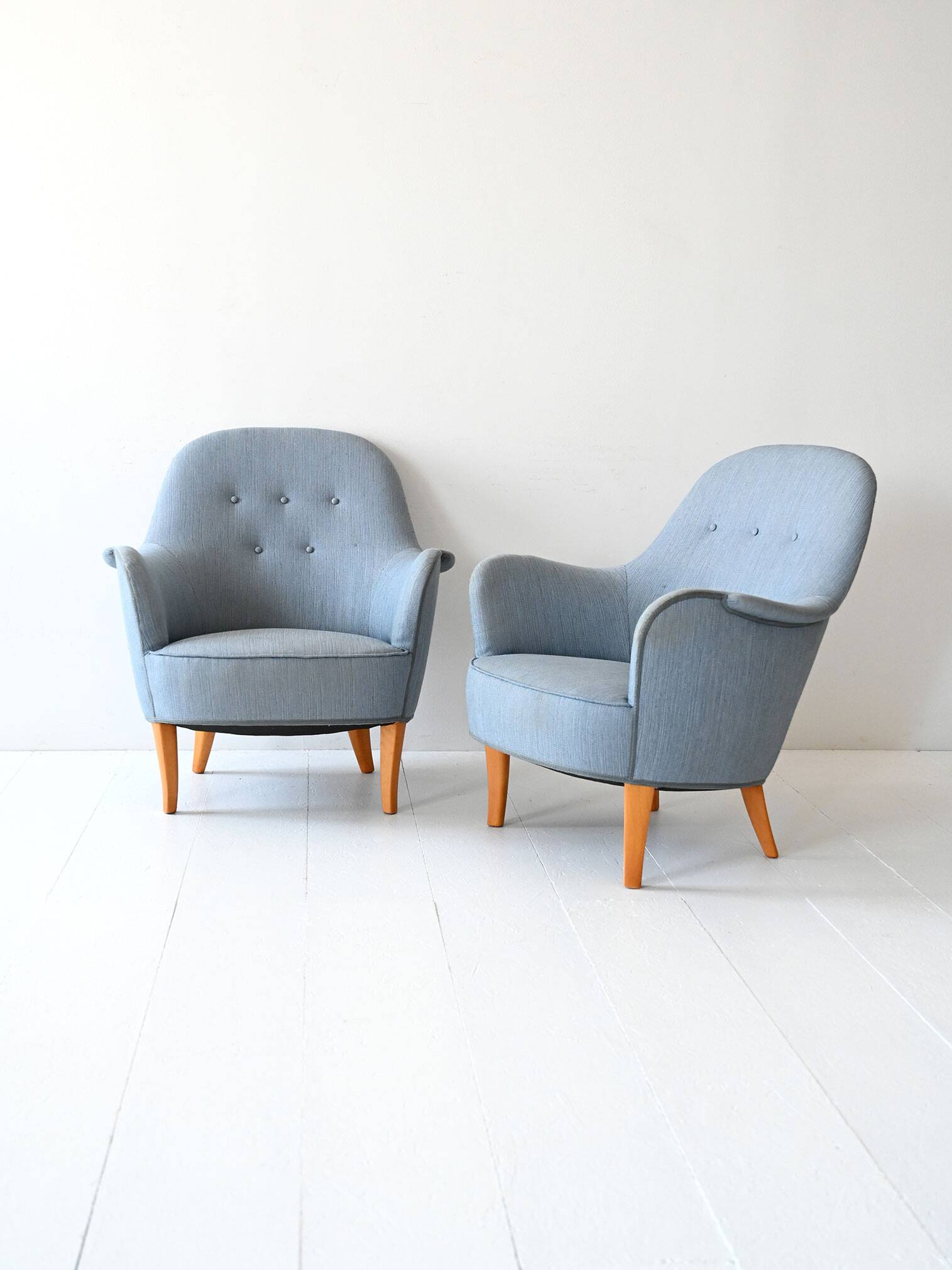 Pair of Vintage Samsas Armchairs by Carl Malmsten