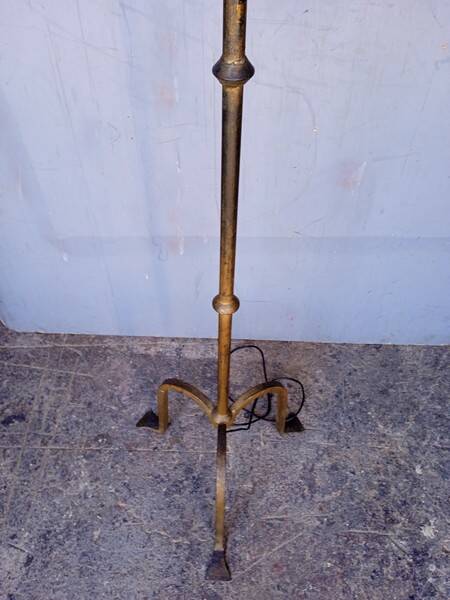 Brutalist beaten iron floor lamp ep 1940/50