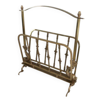 Brass magazine rack. Maison Jansen