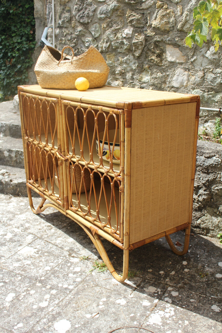 Vintage rattan buffet