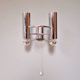Double wall light in chromed metal, G. SCOLARI, 70s