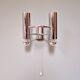 Double wall light in chromed metal, G. SCOLARI, 70s