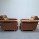 Pair of Mid-Century Modern Czech Lounge Armchairs with Rolling Casters