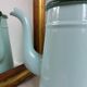 Cafetière émaillée vert d'eau