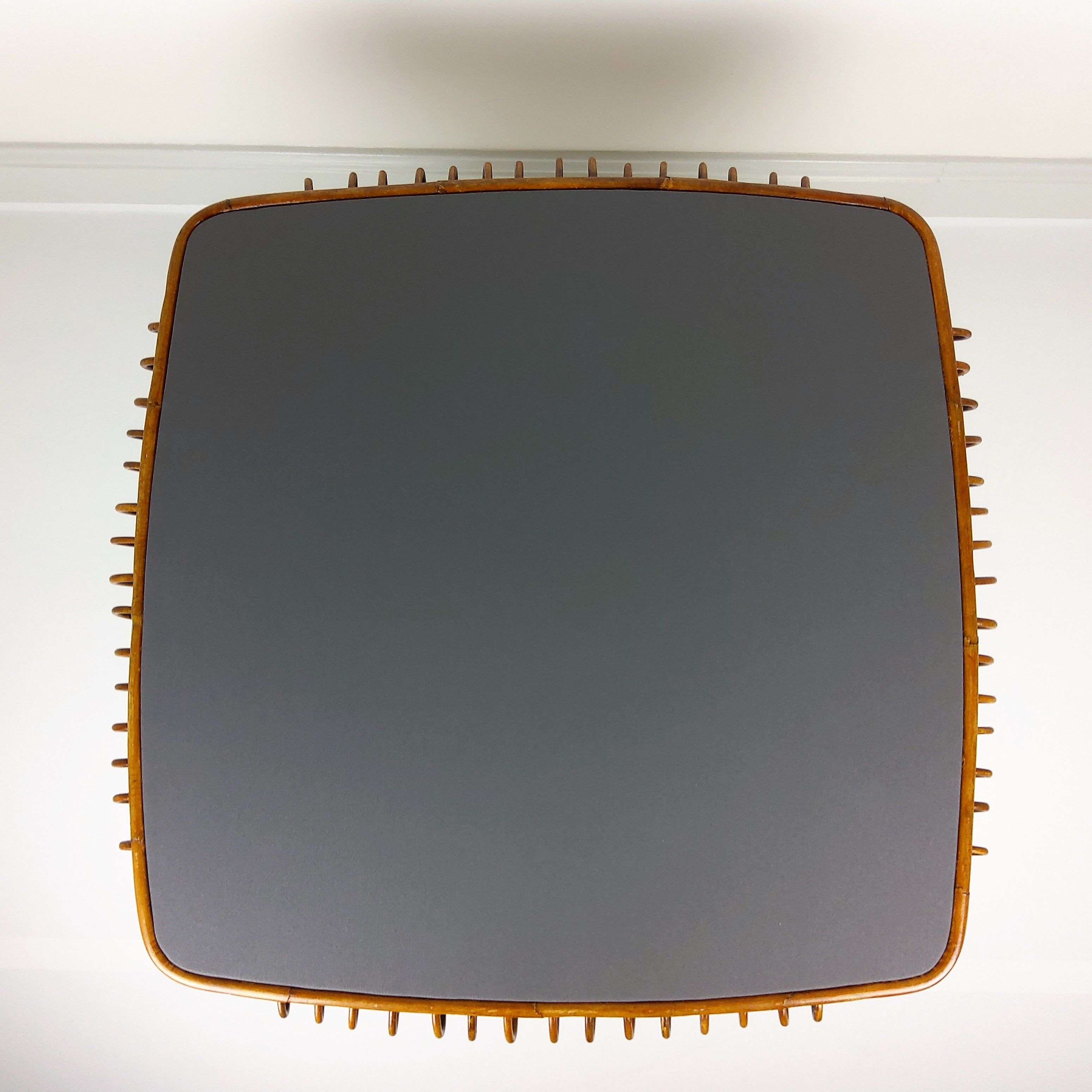 Vintage bamboo and rattan table 1960