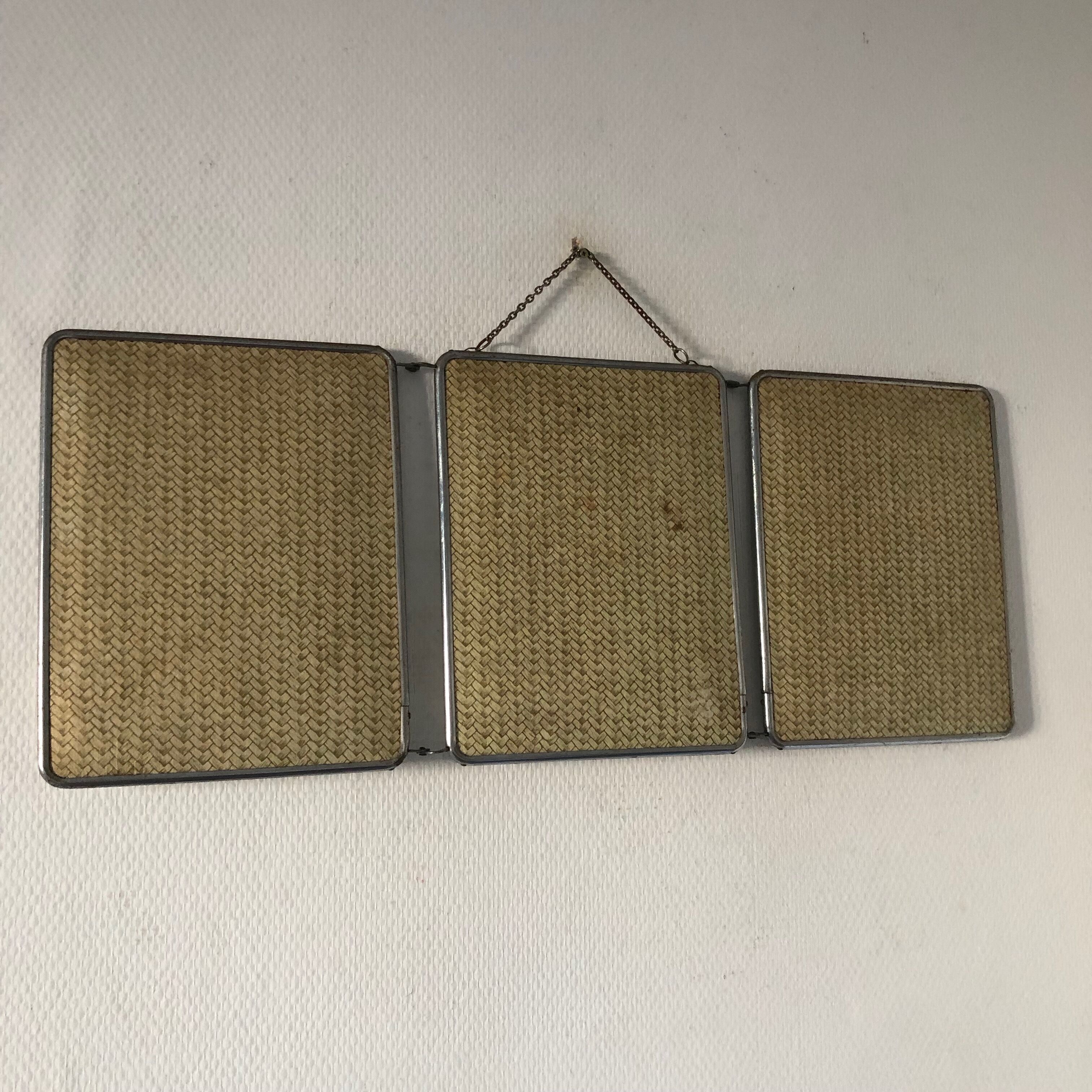 Barber triptych mirror 28x69cm vintage 1960