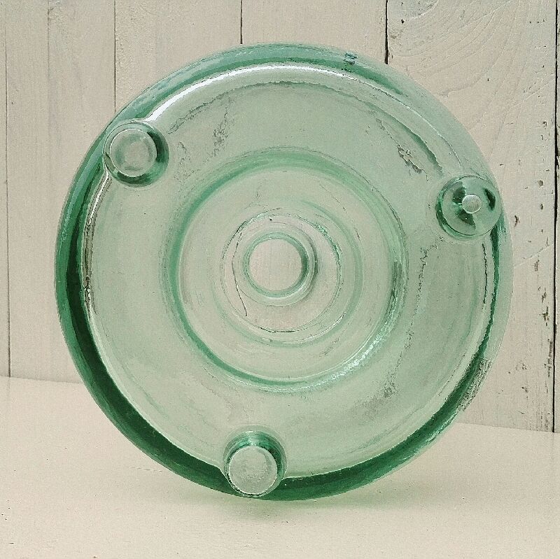 Old thick glass wasp trap vintage tripod