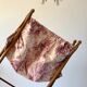 Travailleuse / panier sur pied ancien en bois de hêtre et toile de jouy début xx