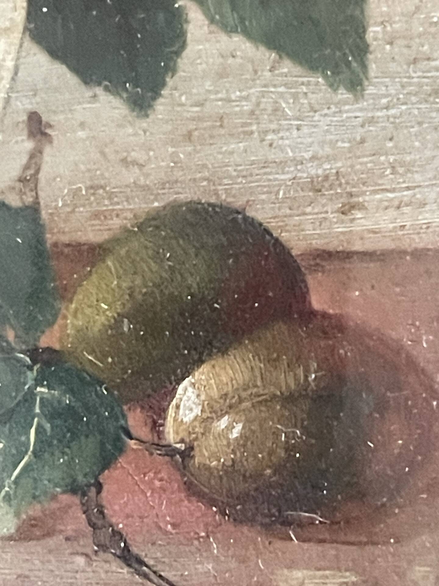 Paire de tableaux, natures mortes fruits et fleurs