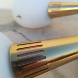 Double sconce brass and opalines by Lunel