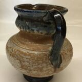 Belgian flamed salt-glazed stoneware pitcher by Pitot