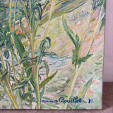 The foot of white poppies, signed Maurice Bouillot 1972