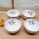 Set 4 bols porcelaine oiseaux de paradis