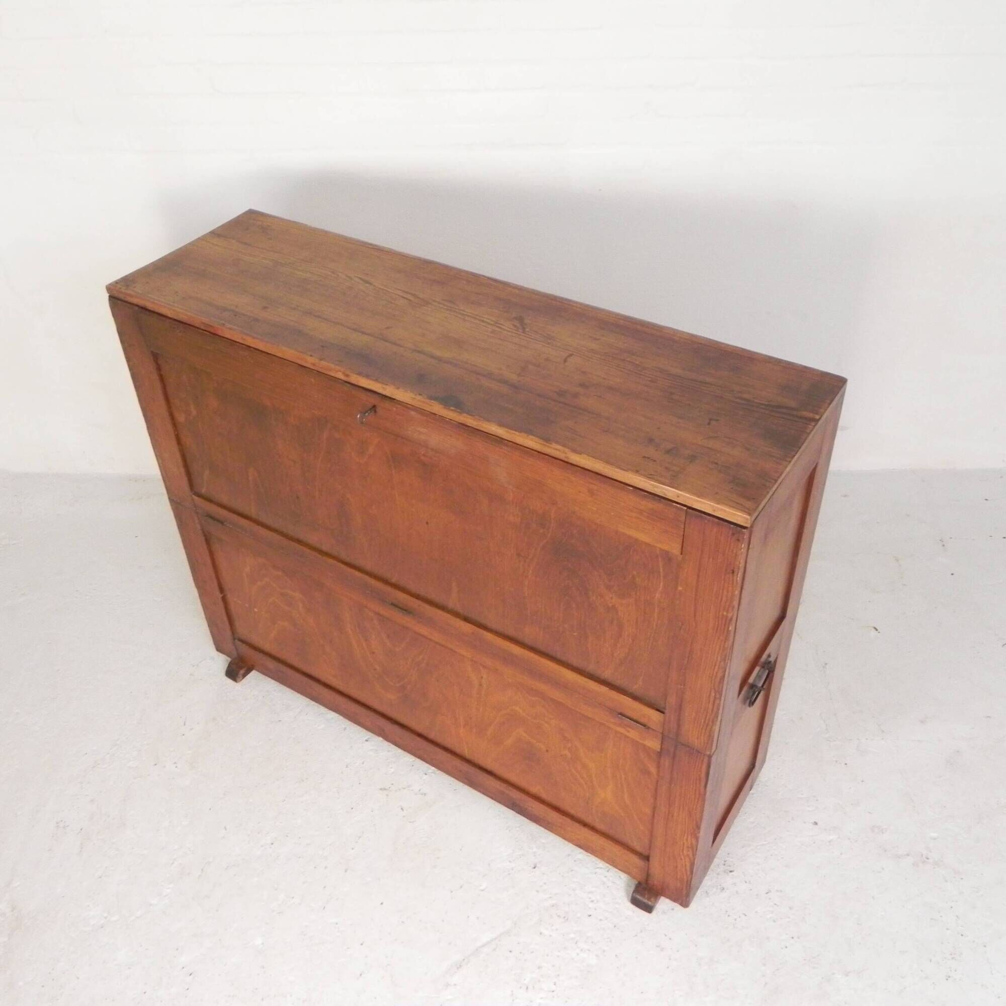 Pine school chart cabinet, architect's cabinet, map cabinet, 1930s