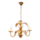Lustre italien en metal doré feuilles palmier