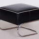Tabouret de pied en cuir noir tchéquie des années 1930, fabriqué par slezák