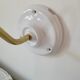 Porcelain, brass and glass wall lamp