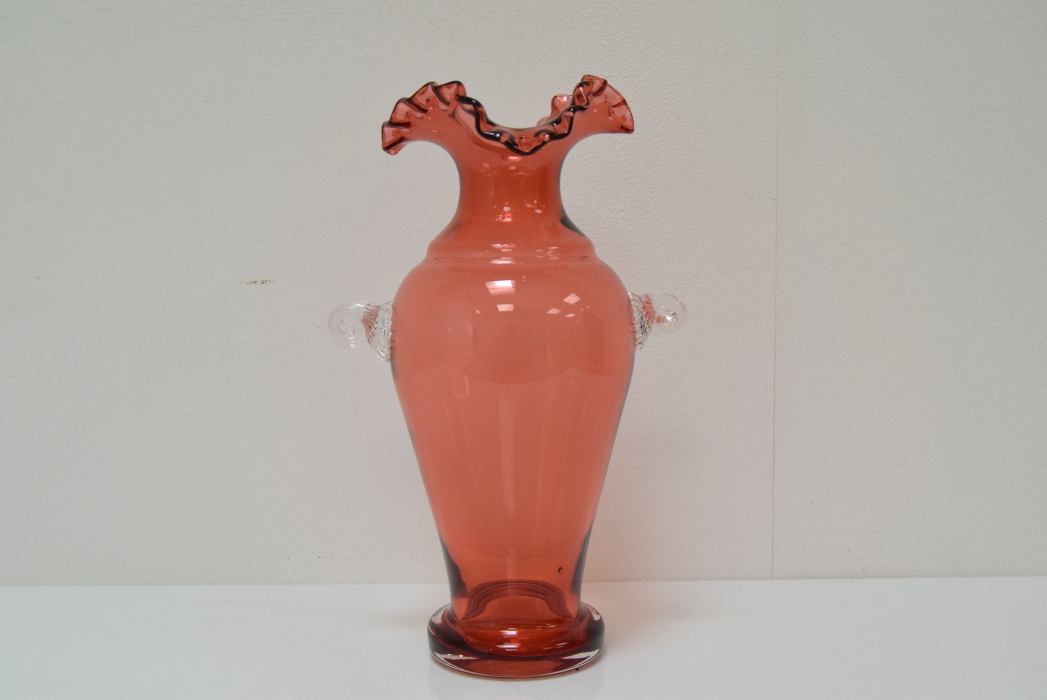 Art Czech glass vase, by Glasswork Novy Bor, 1950s