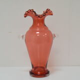 Art Czech glass vase, by Glasswork Novy Bor, 1950s
