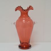 Art Czech glass vase, by Glasswork Novy Bor, 1950s