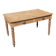 Farmhouse table, solid oak wood, raw finish, shell handles, for 6 people.