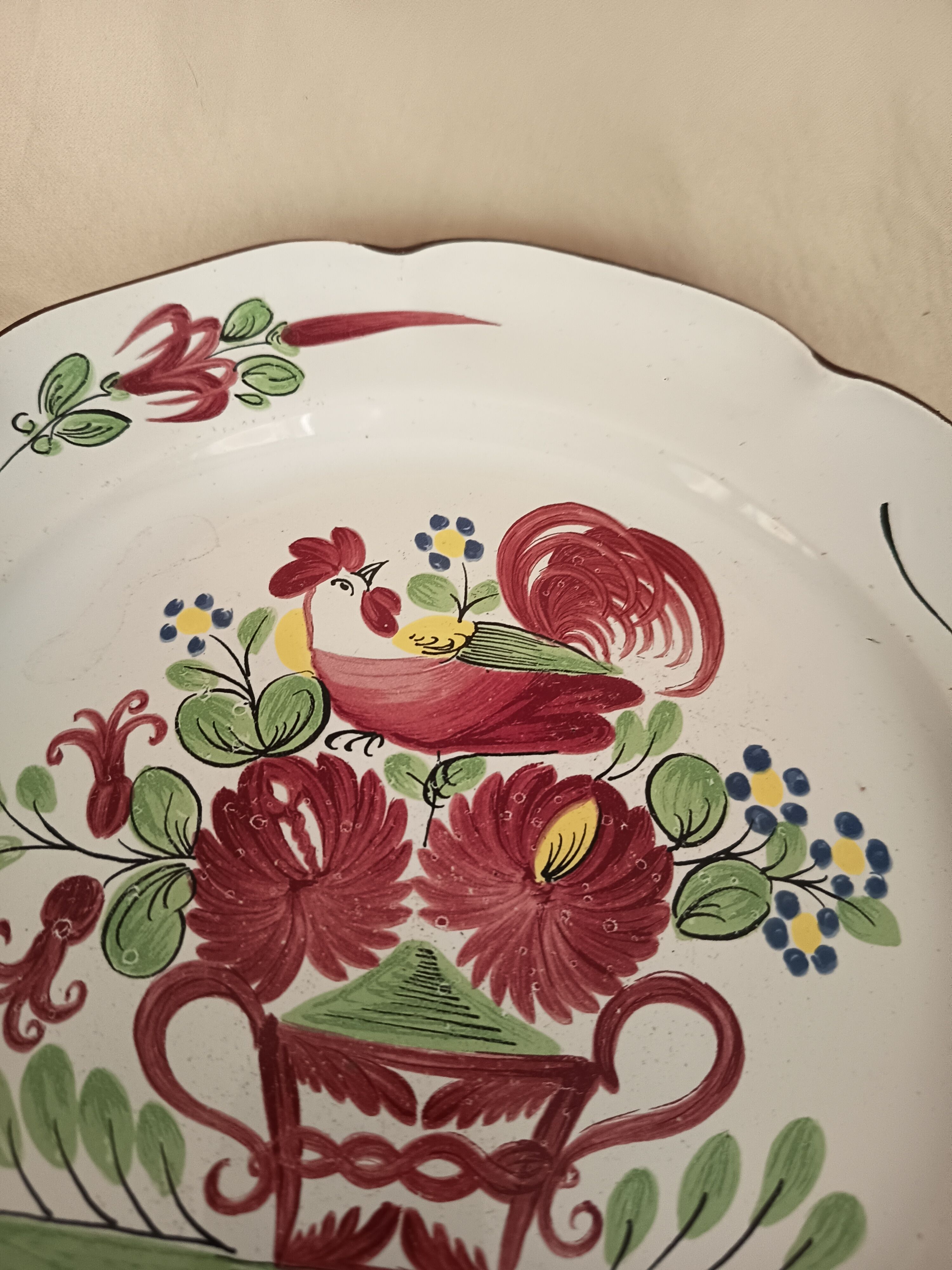 Plate with rooster Saint-Clément