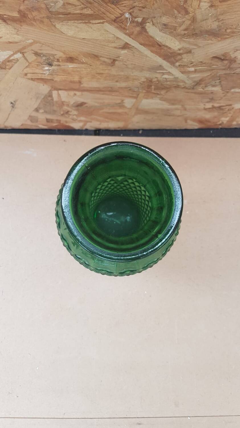 Old Green Molded Glass Vase Decor Vintage Tips