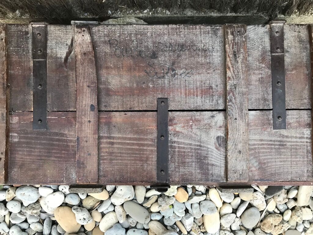 Wooden and metal military case, circa 1960