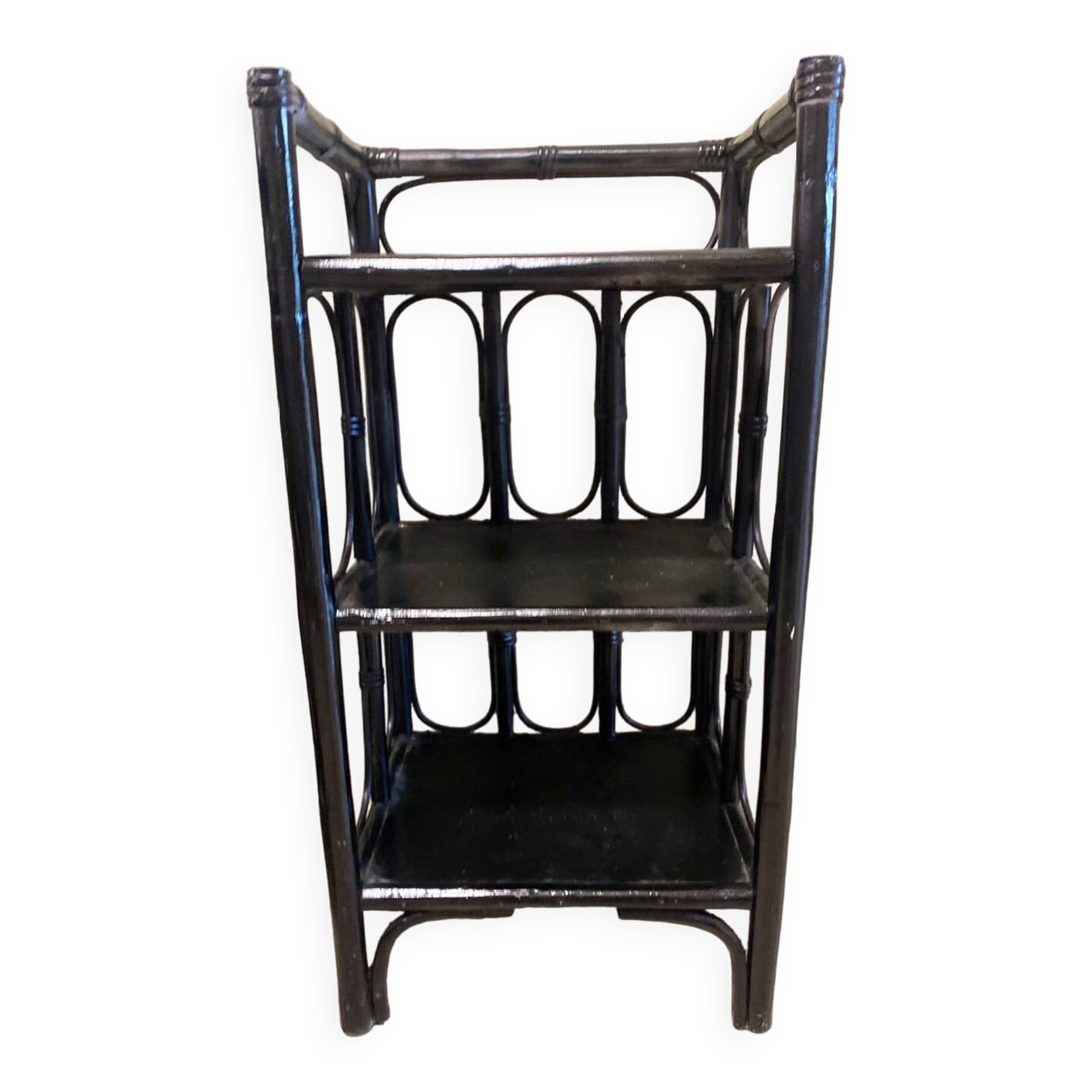 Black rattan shelf