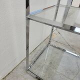 Designer chrome column display shelf - 1970s