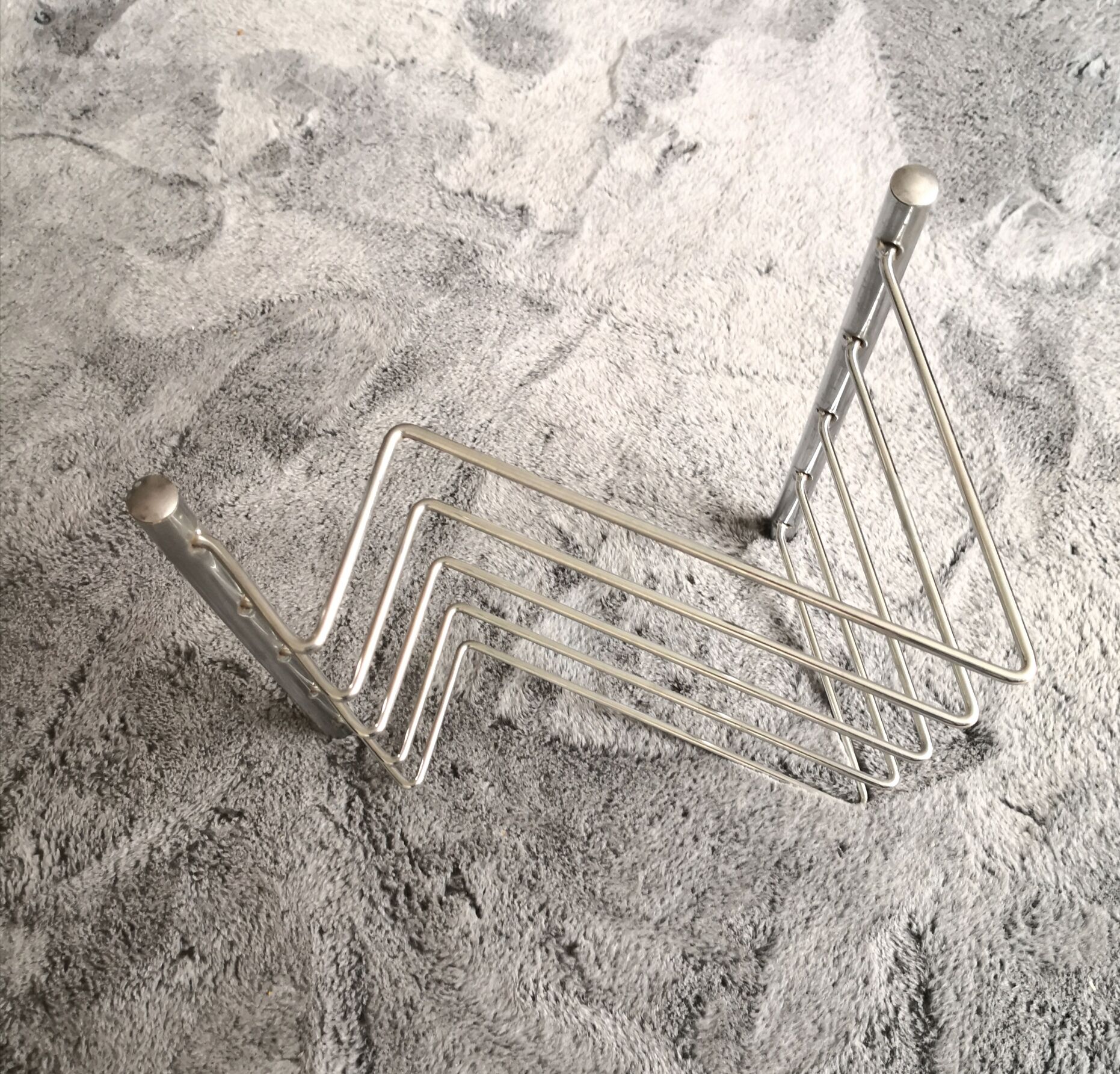 70s chrome magazine holder