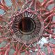 Small vintage pink glass bowl with floral decoration – French 60s/70s