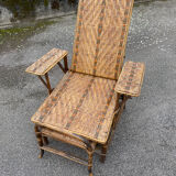 Wicker chaise longue