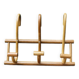 Wall-mounted coat rack in curved wood, 3 hooks