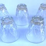 1950s 5 Arlequin glasses Transparent glass