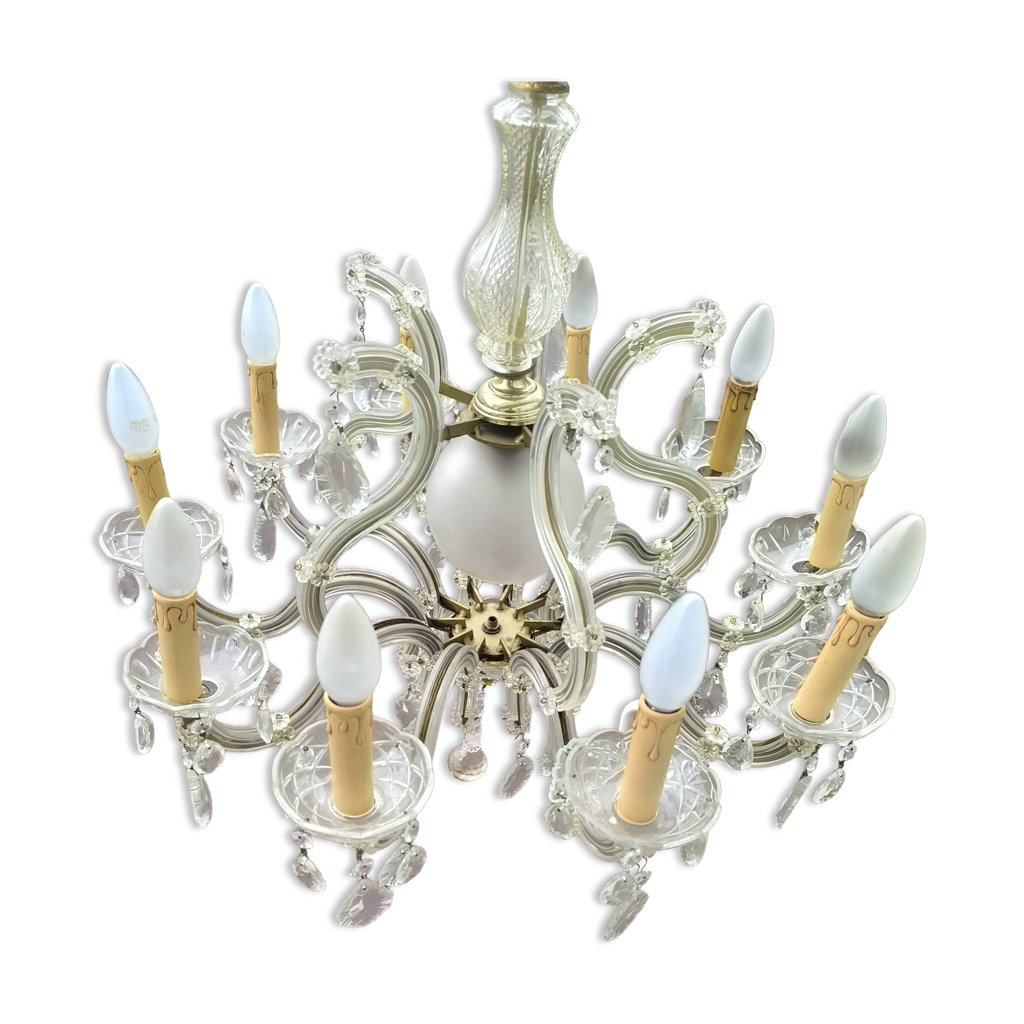 Lustre de chambre adulte à pampilles en verre • Lustre Design