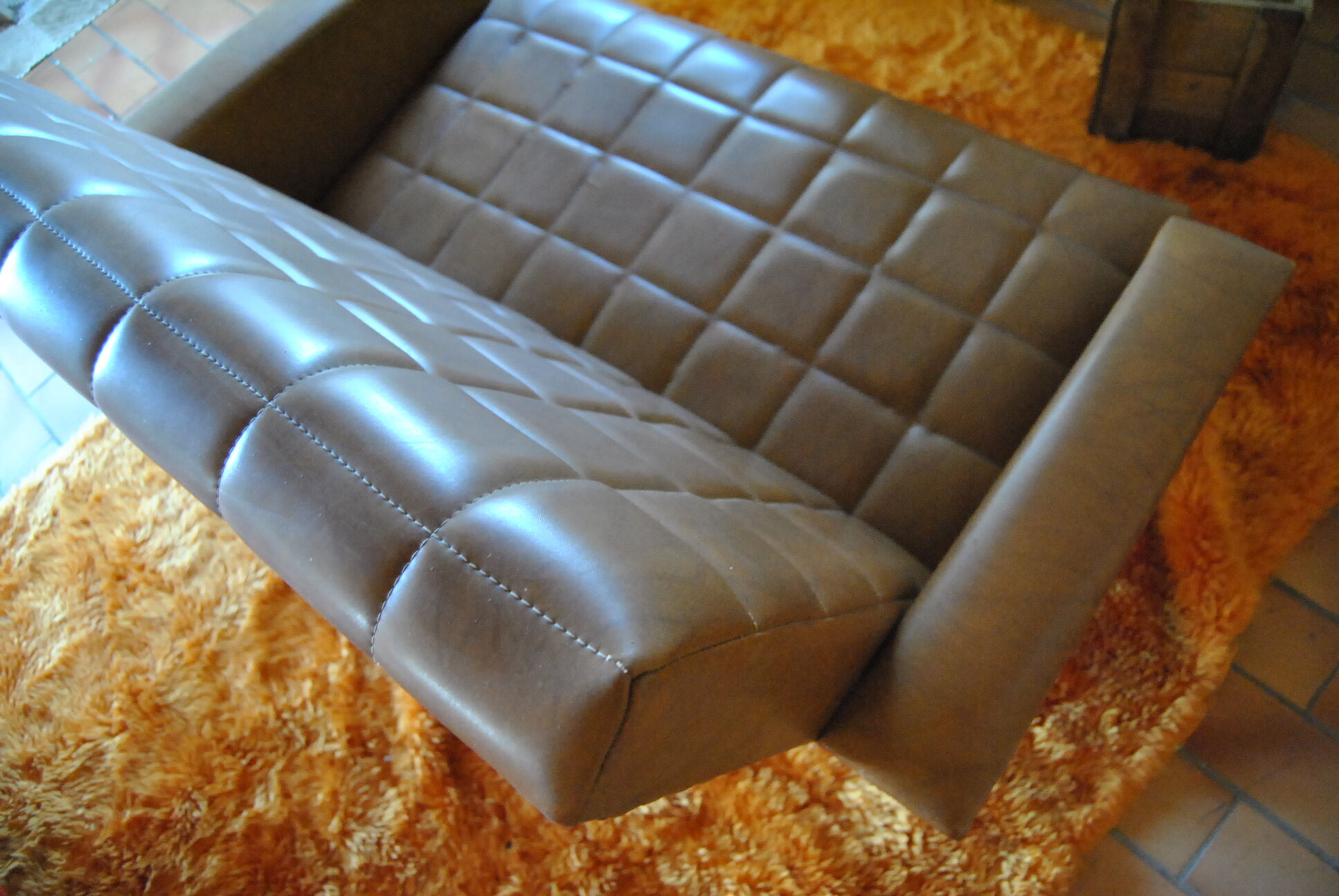 Sofa bench skai camel 50s