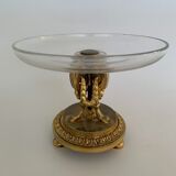 Napoleon iii table cup in bronze and fine nineteenth gilded glass