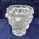 Frosted glass vase, decorated with cherubs and flowers, vintage.