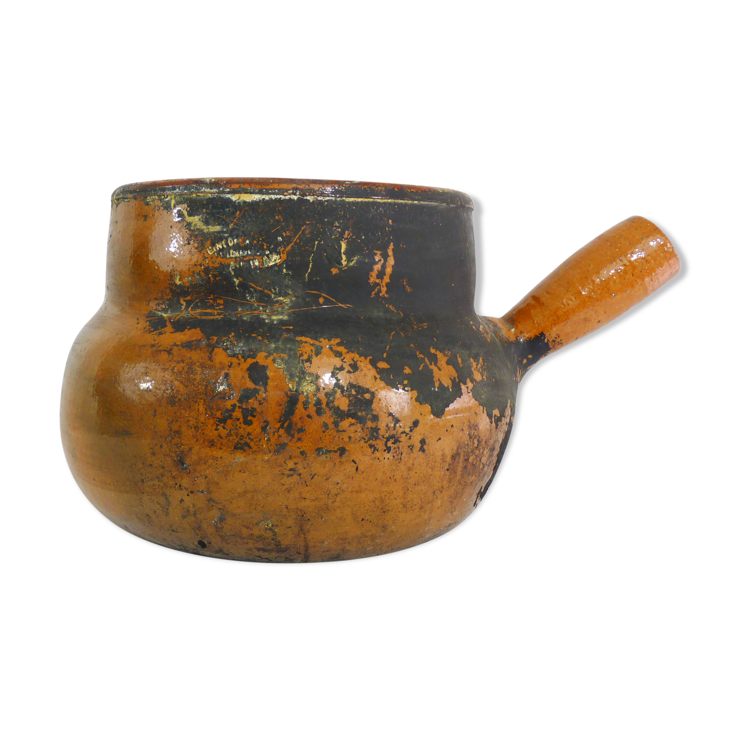 Old toupine, glazed terracotta pottery, haute Pyrenees