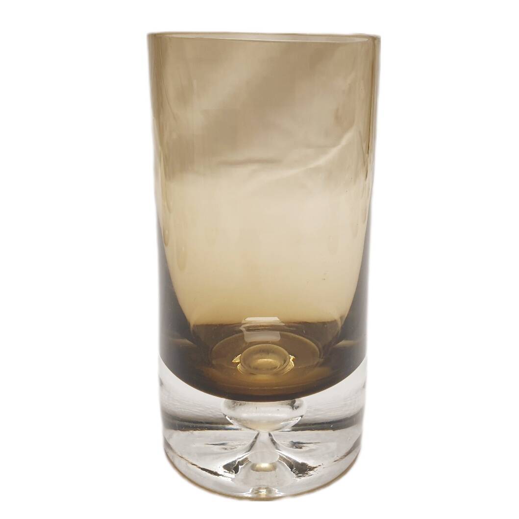 8 water glasses in smoked glass with pierre schneider inclusion 70's