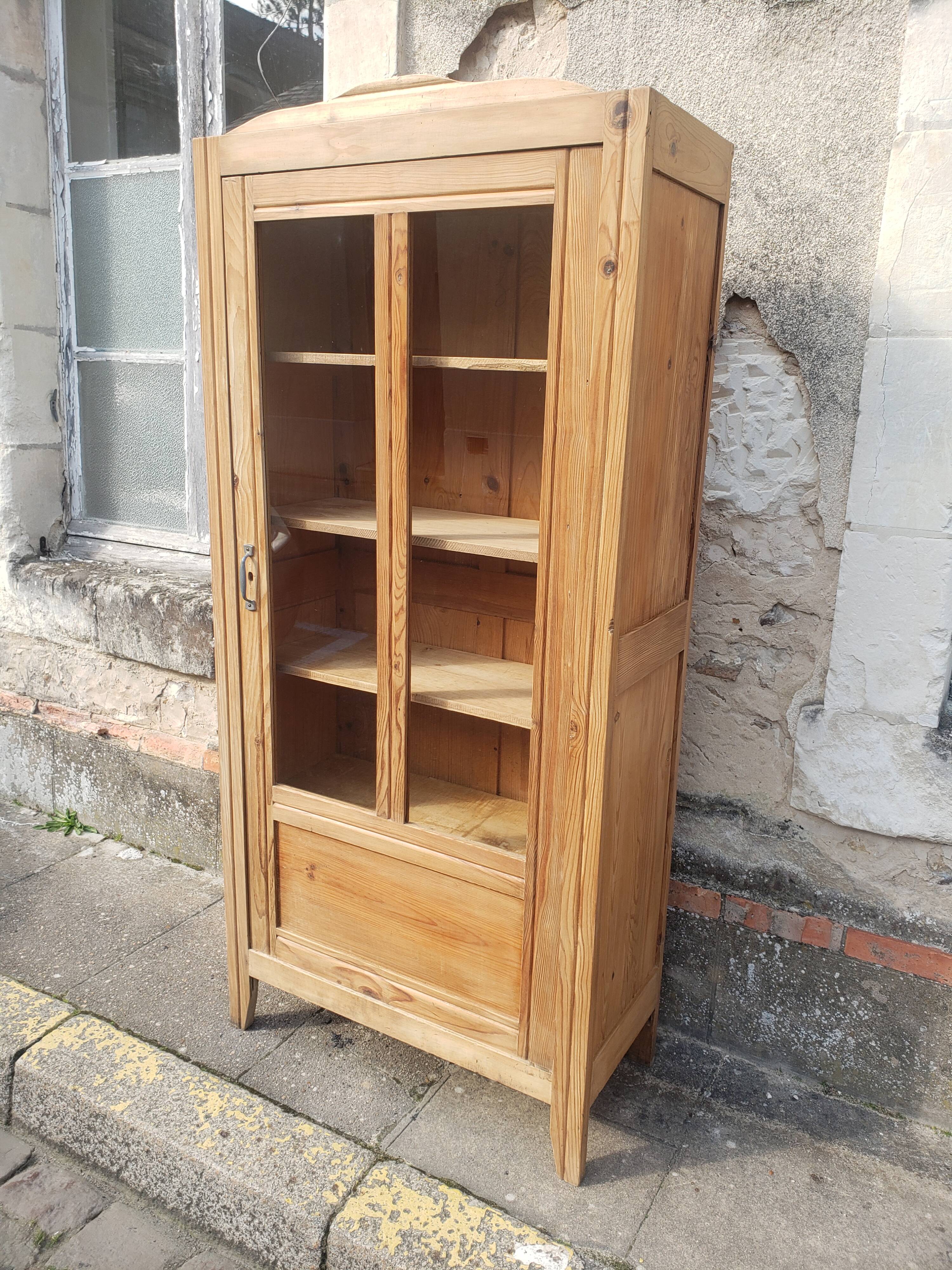 Parisian cabinet glazed raw wood