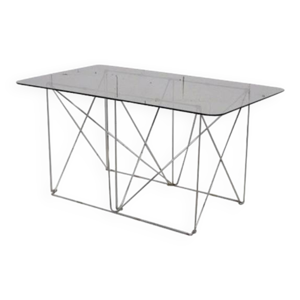 table haute pliable en - acier verre