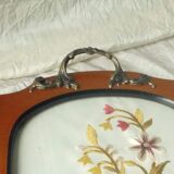 Plateau de style napoleon iii broderie sous verre