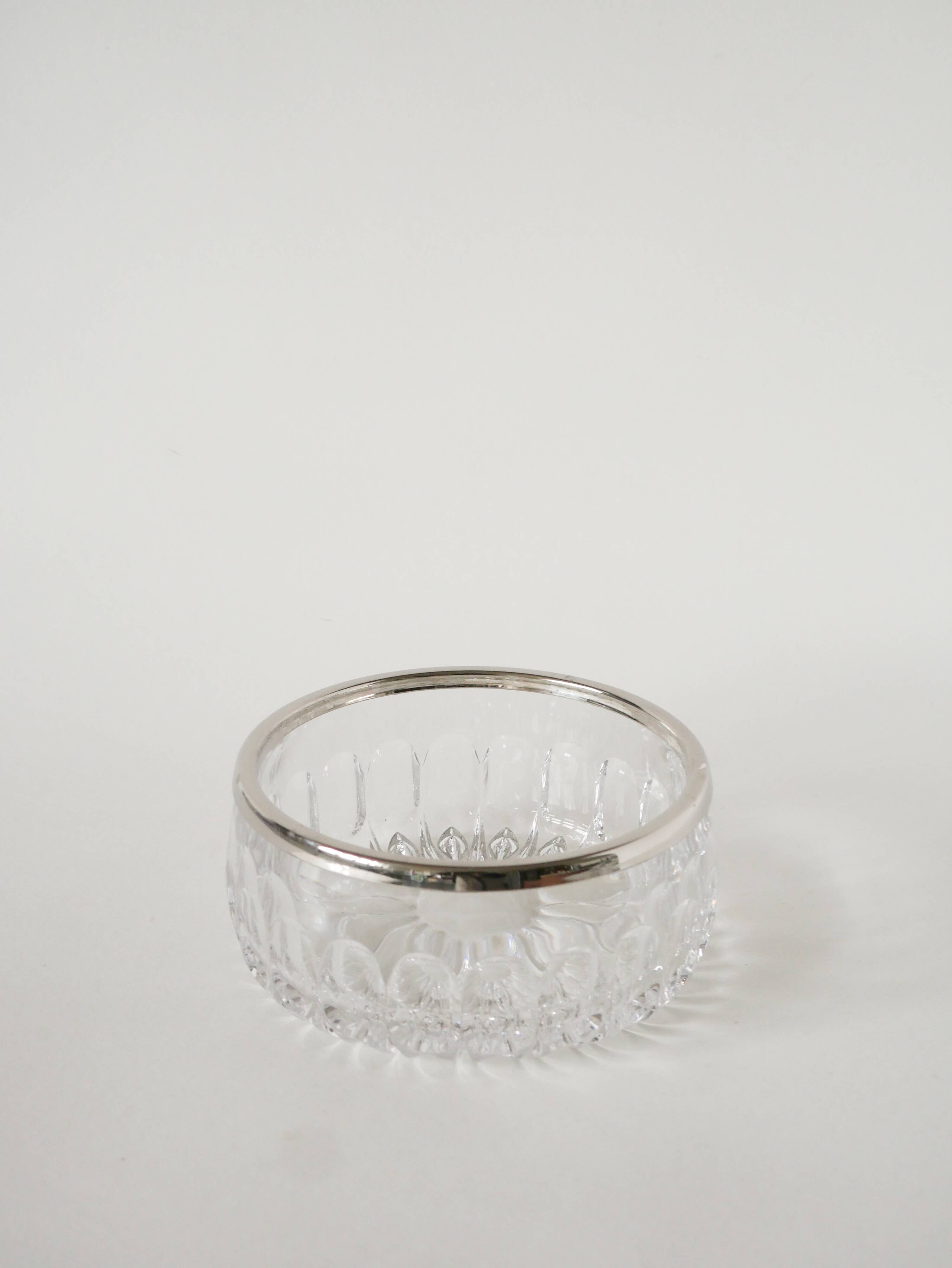 Small crystal and silver-plated bowl, 1950.