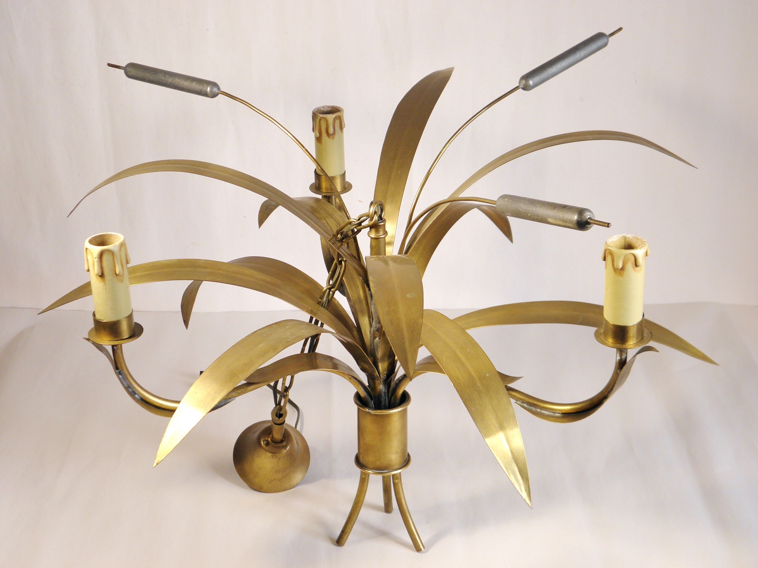 Lustre " massettes " en laiton