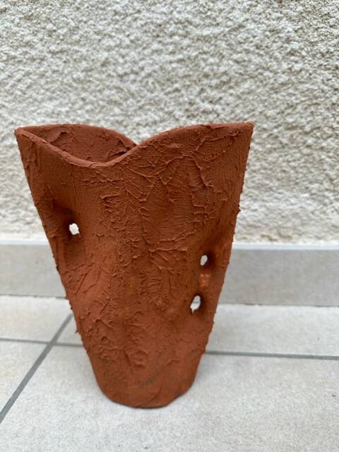 Painted organic shape vase