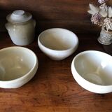 3 enamelled sandstone bowls 17cm